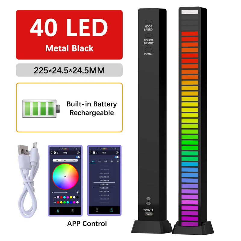 Barra de Luz LED RGB Ativada por Som